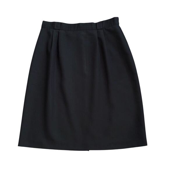KATHIE LEE Womens Size 16 Vintage Black Back Zip Side Elastic Pleated Skirt - Picture 1 of 6